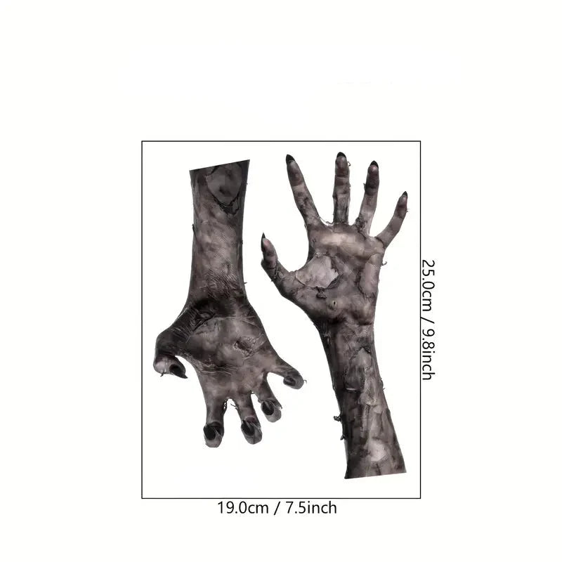 Scary Zombie Hand Wall Sticker for Halloween - Matte PVC Window Decor