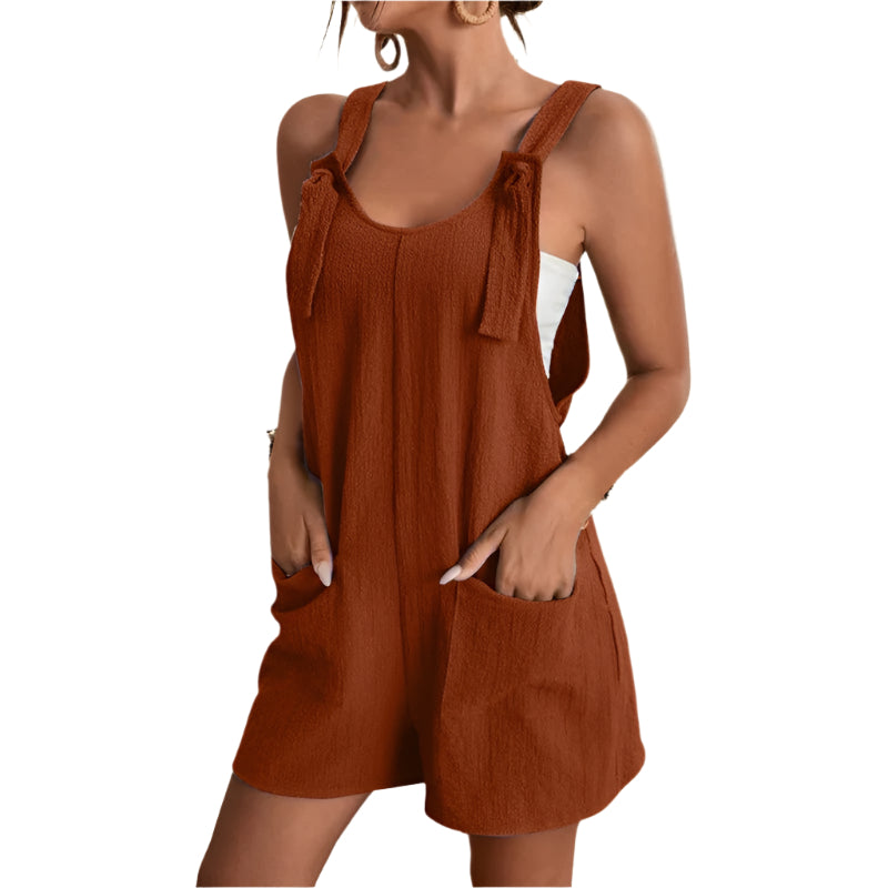 Camila - Casual Short Romper with Suspenders