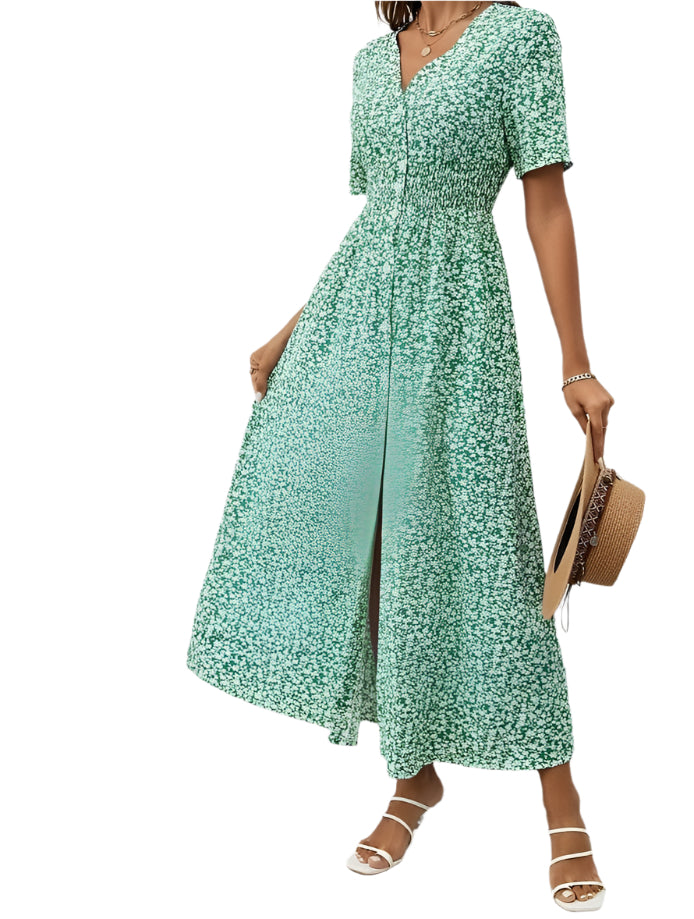 Gwen V-neck Airy Maxi Dress