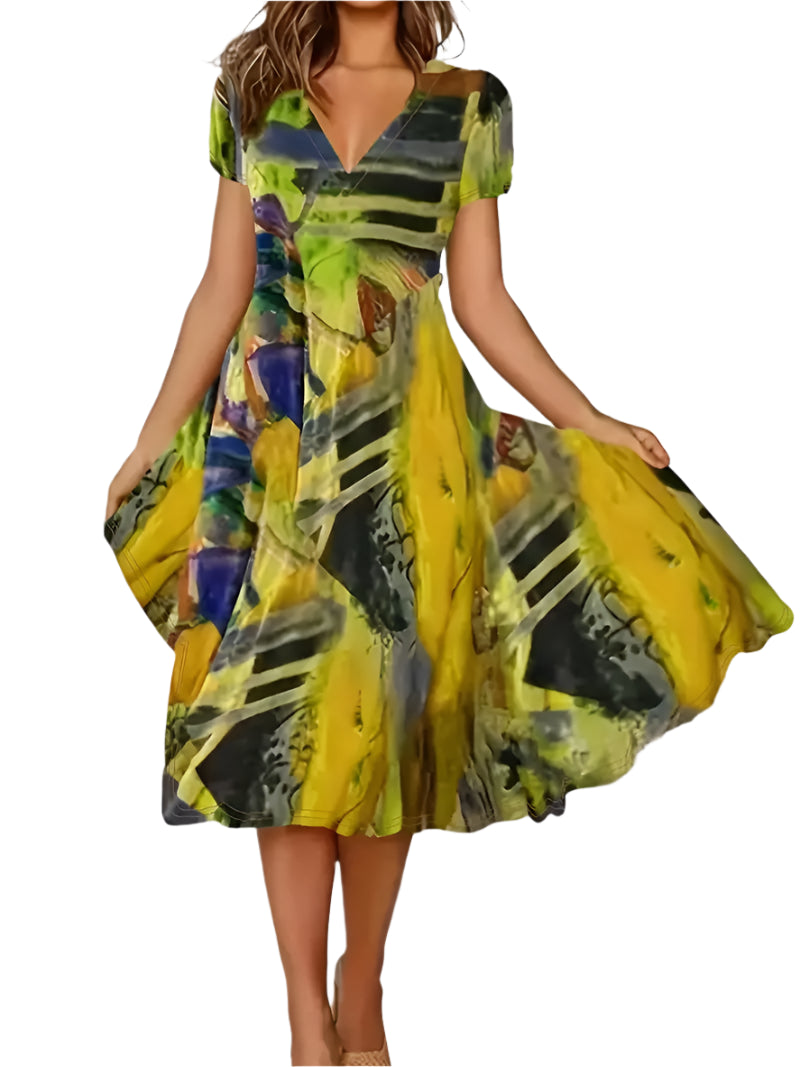 Suzanne – V-neck short sleeve summer dress