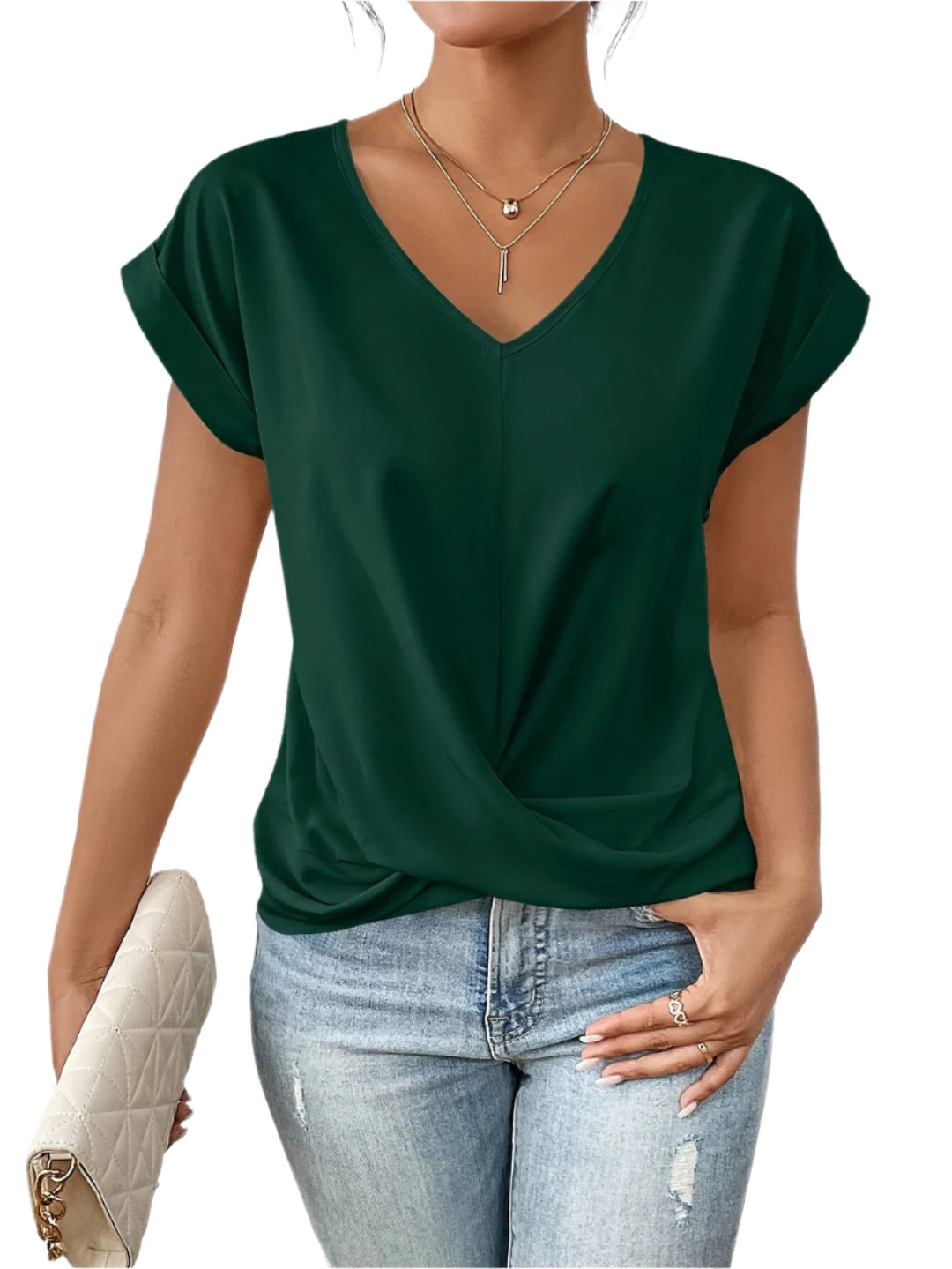 タミー - カジュアルVネックTシャツ