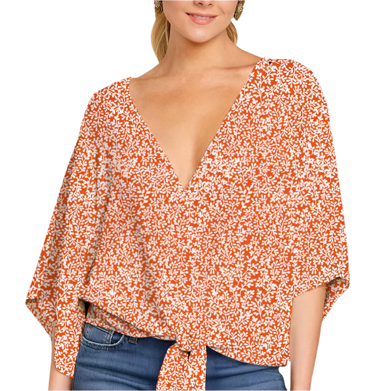 Delilah - Short Sleeve Knit Floral Shirt