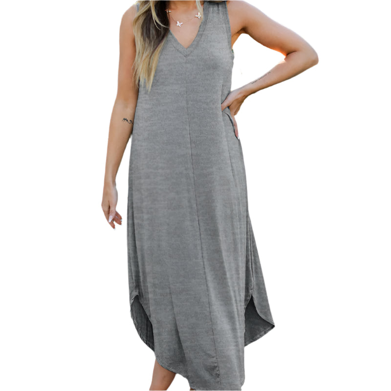 Claudette – Sleeveless V-neck Dress