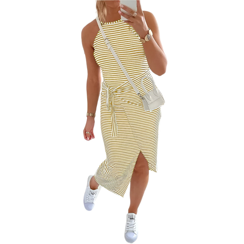 Bella – Striped Halter Dress