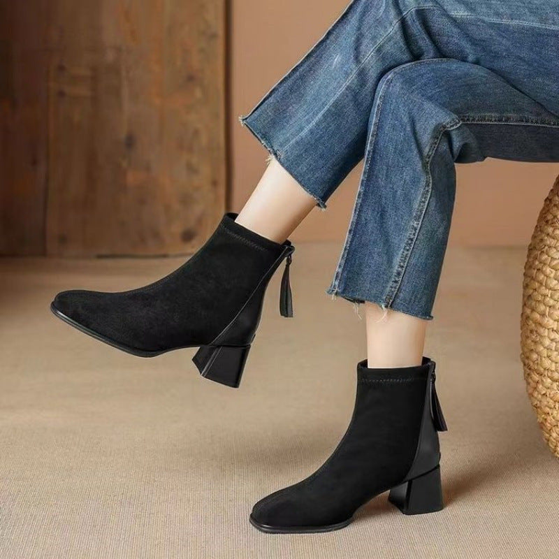 Anya – Chic Back-Zip Block Heel Boots