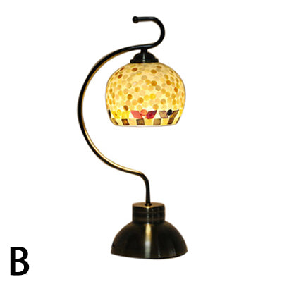 Glass frame - Elegant spherical table lamp with a seashell pattern