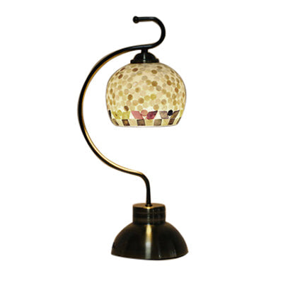 Glass frame - Elegant spherical table lamp with a seashell pattern
