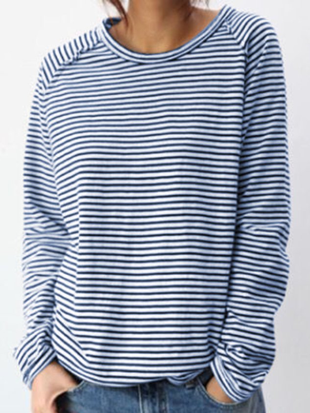 Lola - Casual slim fit shirt with striped print