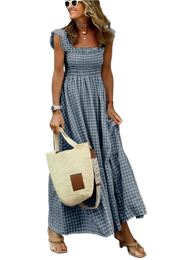 Ramona – Stylish Checkered Maxi Dress
