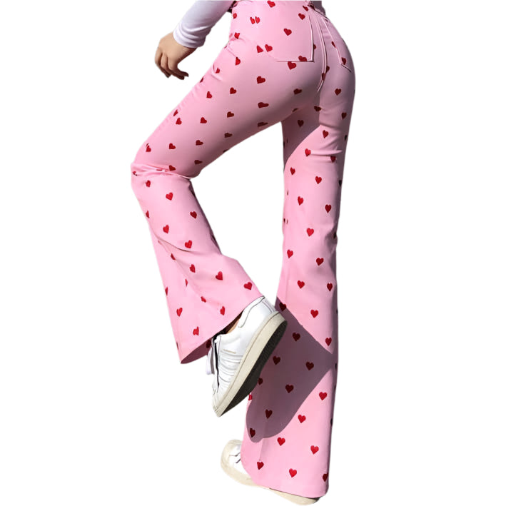 Sun - Cute Heart Print Pants for Women