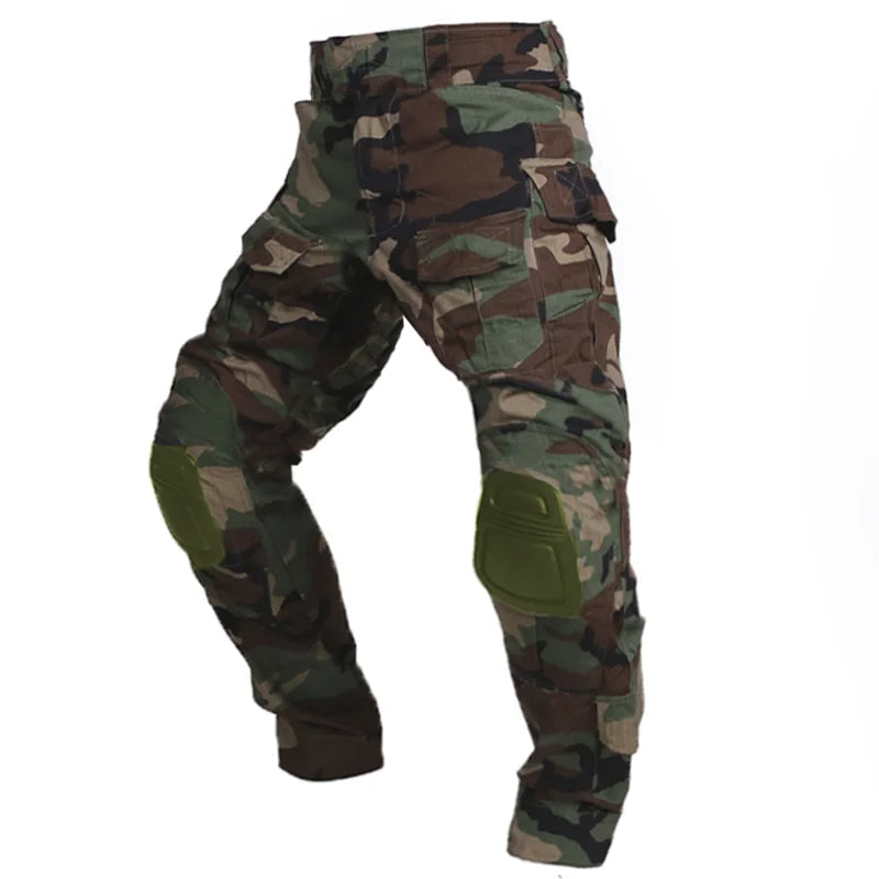 Tactical cargo pants with knee protection, ideal for outdoor activities and work.