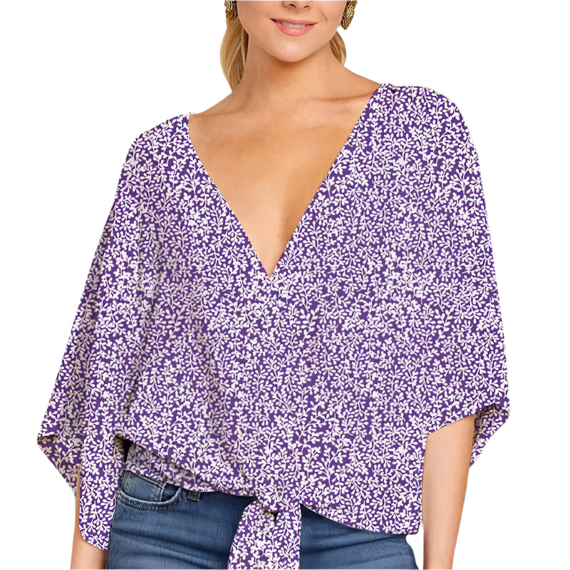 Delilah - Short Sleeve Knit Floral Shirt