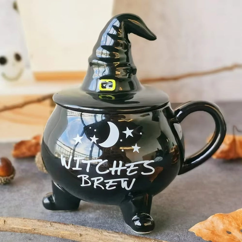 Spooky Sip – Halloween Cauldron Ceramic Mug