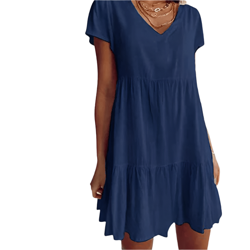 Minnie - Casual V-neck short sleeve dress
