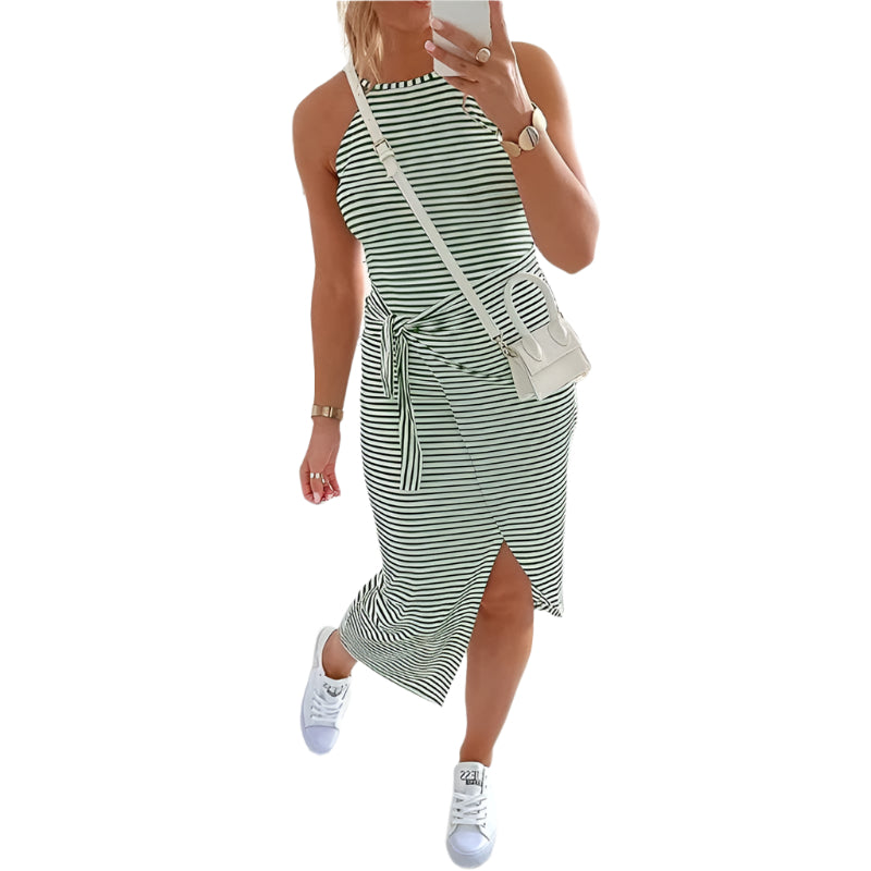 Bella – Striped Halter Dress