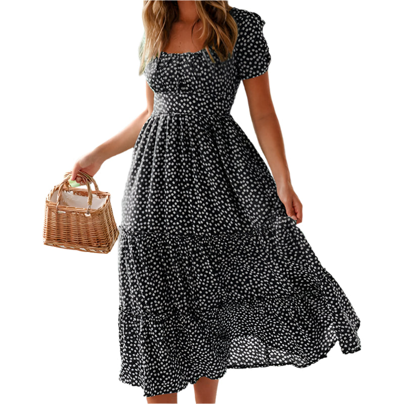 Florence - Floral square neckline maxi dress