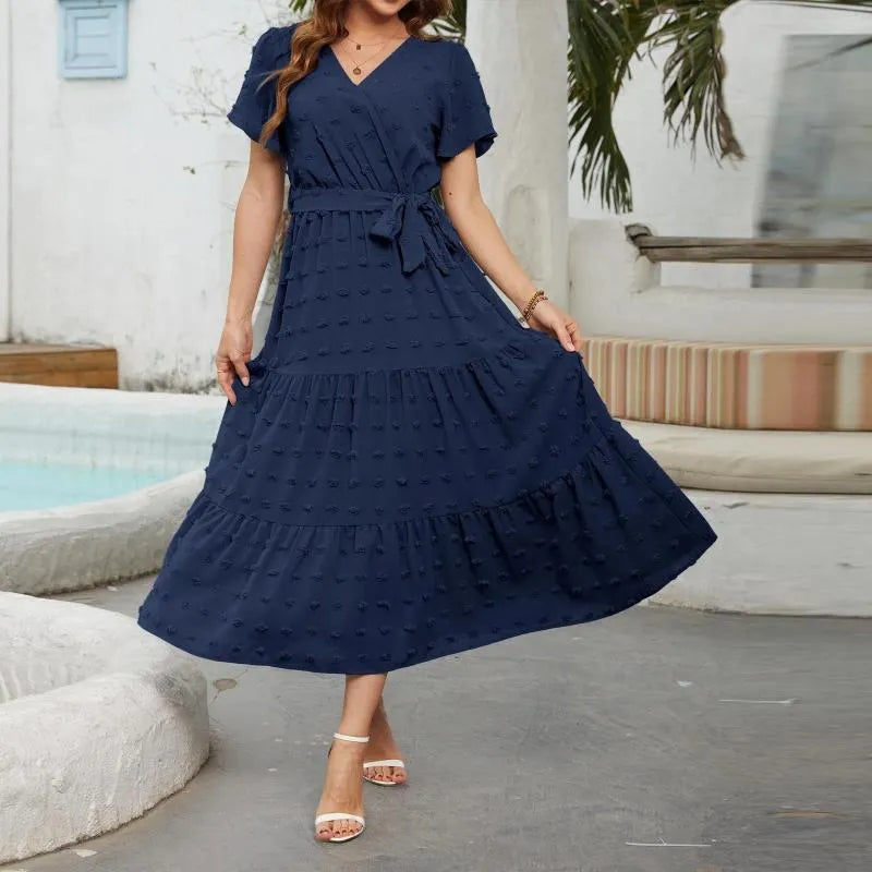 Anya - Elegant Dress with Swiss Polka Dots and a Flowing Cut