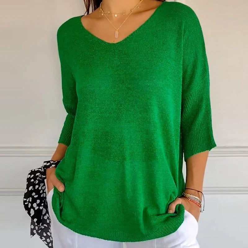 アヴァ- リラックスフィット Vネック ハーフスリーブ トップス