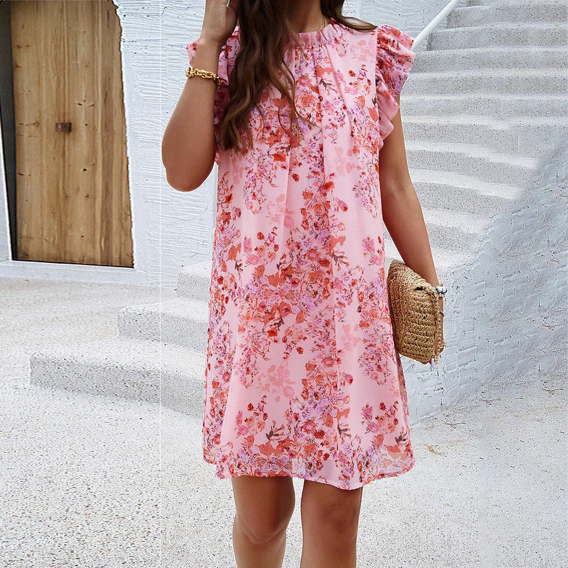 Gitte - Elegant floral dress (sleeveless)