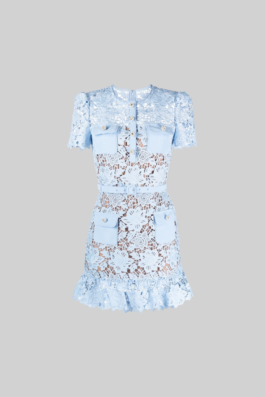 Felicia - Embroidered Short Sleeve Floral Dress