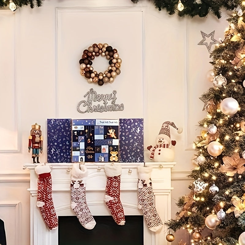 DIYアドベントカレンダーセット - 蓋付きの紙箱24個と、ギフトや工作用の様々なアクセサリー