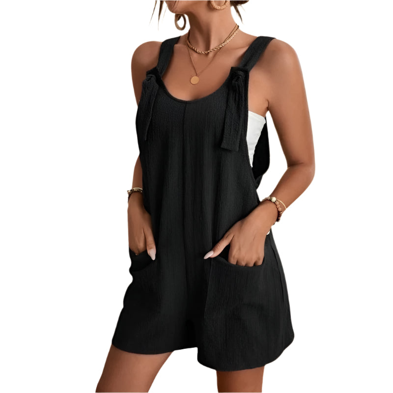 Camila - Casual Short Romper with Suspenders