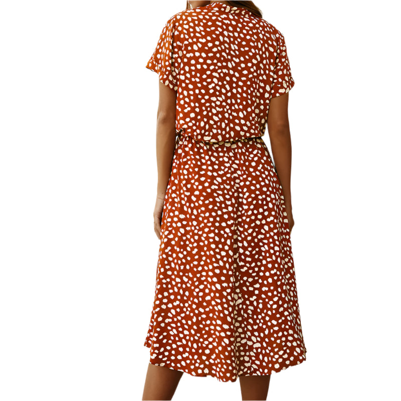 Lourdes - Polka Dot V-Neck Dress