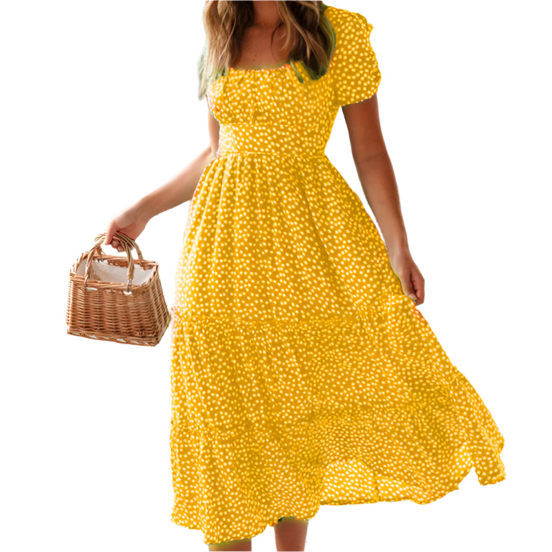 Florence - Floral square neckline maxi dress