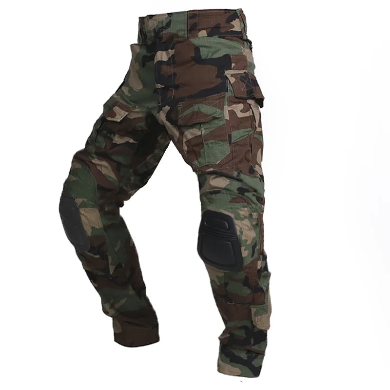 Tactical cargo pants with knee protection, ideal for outdoor activities and work.