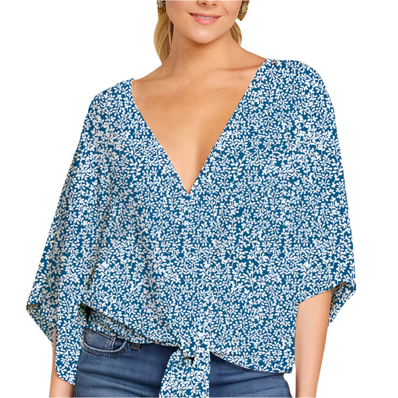 Delilah - Short Sleeve Knit Floral Shirt