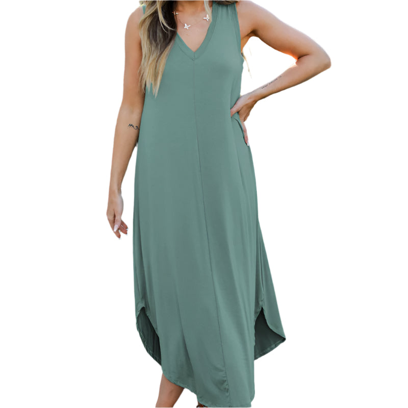 Claudette – Sleeveless V-neck Dress