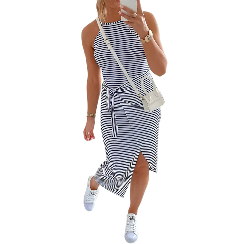 Bella – Striped Halter Dress