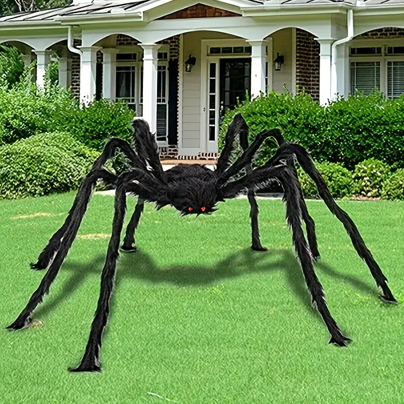 Giant Dark Crawl Spider, 150cm – Black Halloween Decoration for Home and Garden