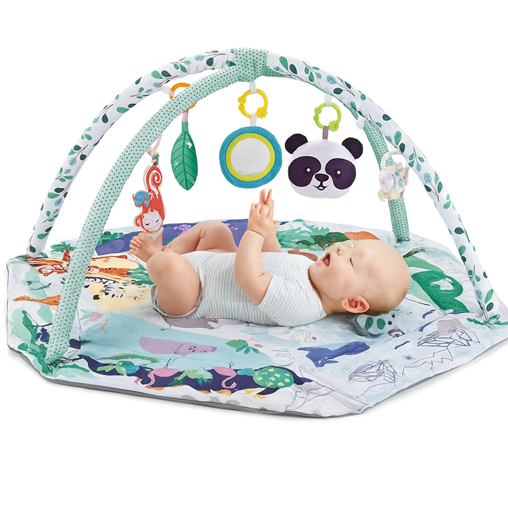8-in-1 Washable Activity Mat with Ball Cage and Baby Toys