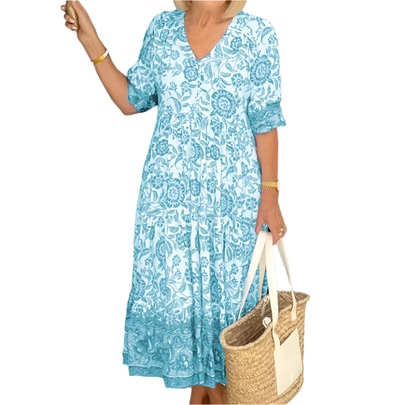 Mary – V-neck floral dress