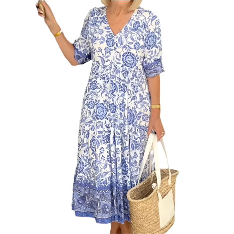 Mary – V-neck floral dress