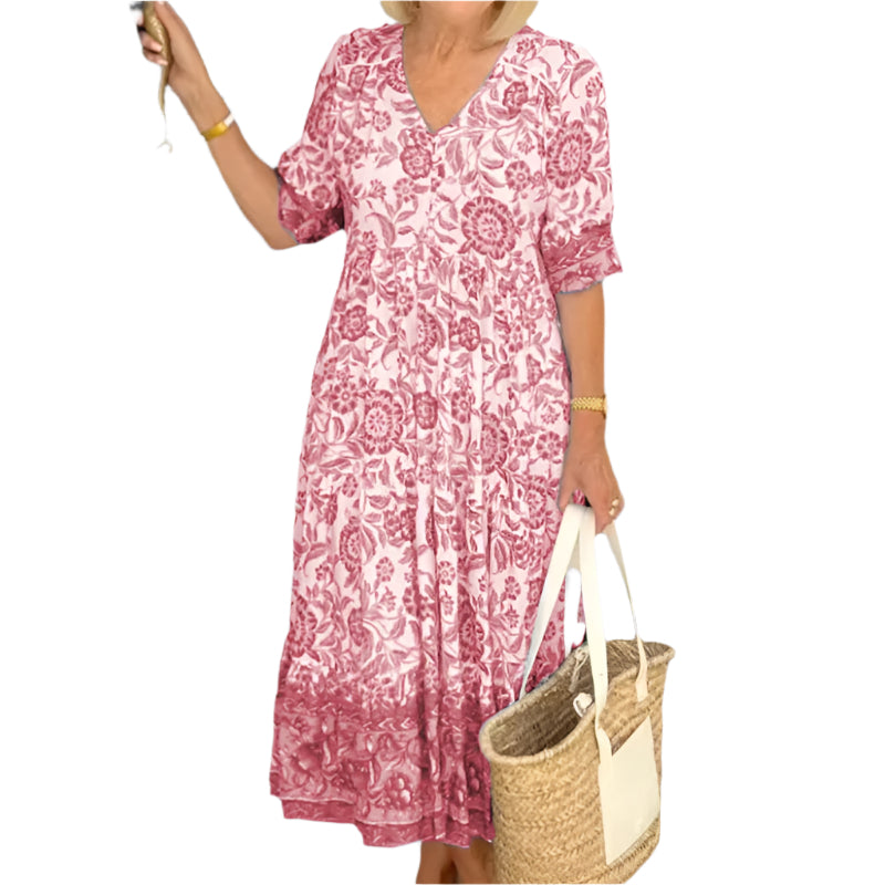 Mary – V-neck floral dress