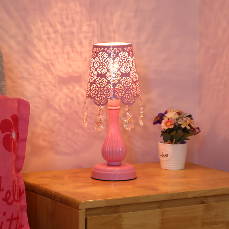 Crystal – elegant carved cone-shaped night lamp