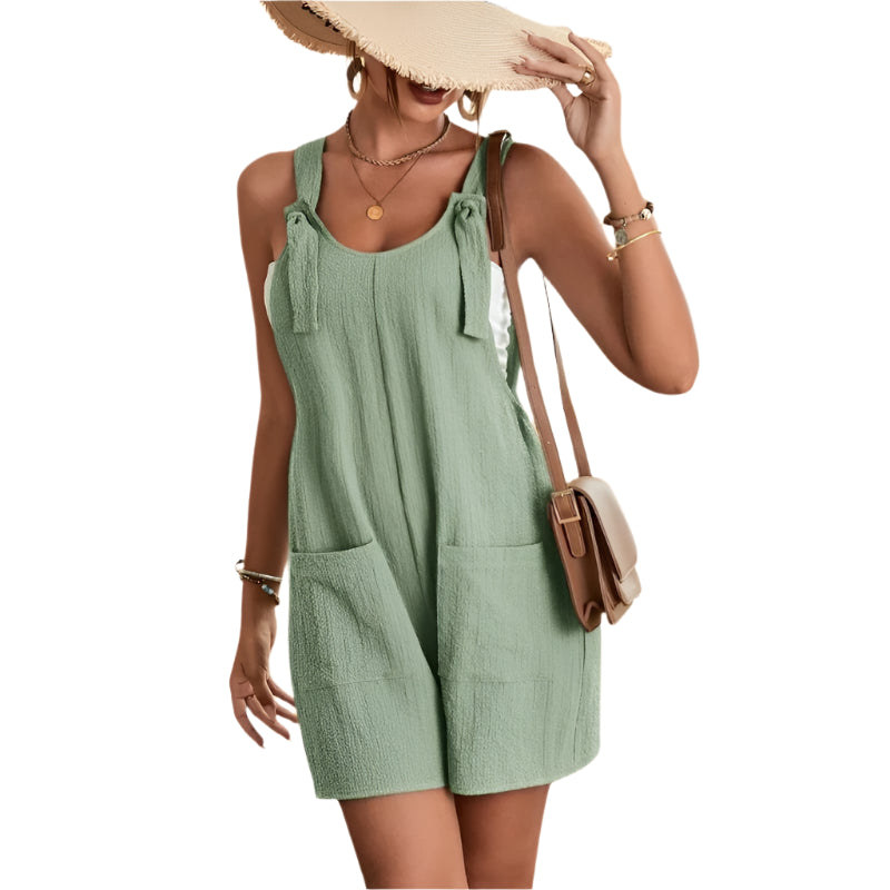 Camila - Casual Short Romper with Suspenders