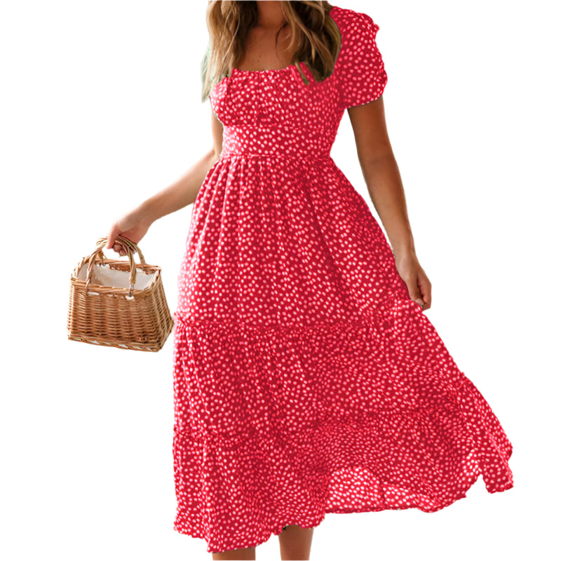 Florence - Floral square neckline maxi dress