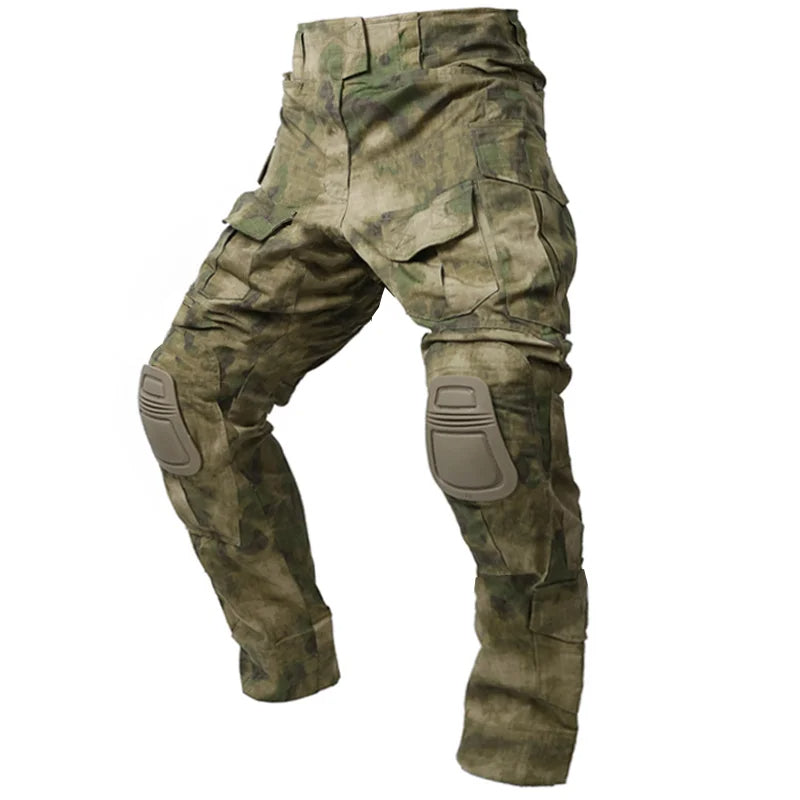 Tactical cargo pants with knee protection, ideal for outdoor activities and work.