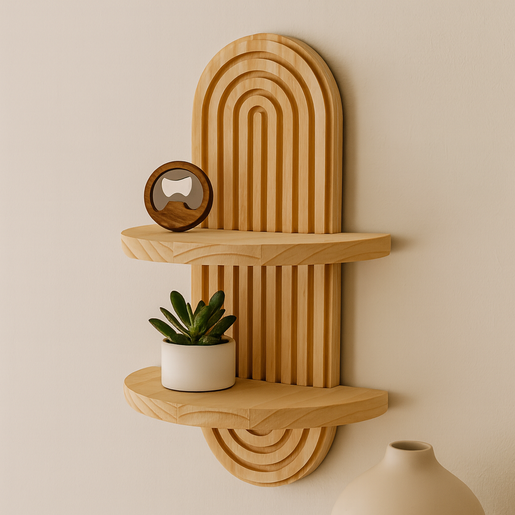 Ardentis | Geometric wooden wall shelf