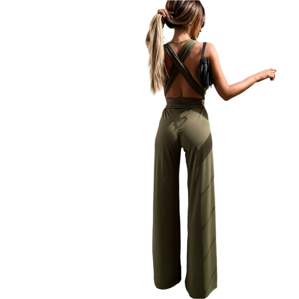 Ellie – loose palazzo pants and cross jumpsuit