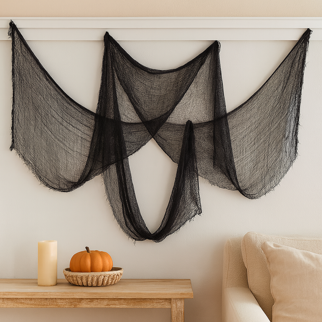 Black Halloween Haunted Cloth – Spooky cloth perfect for indoor and outdoor decoration