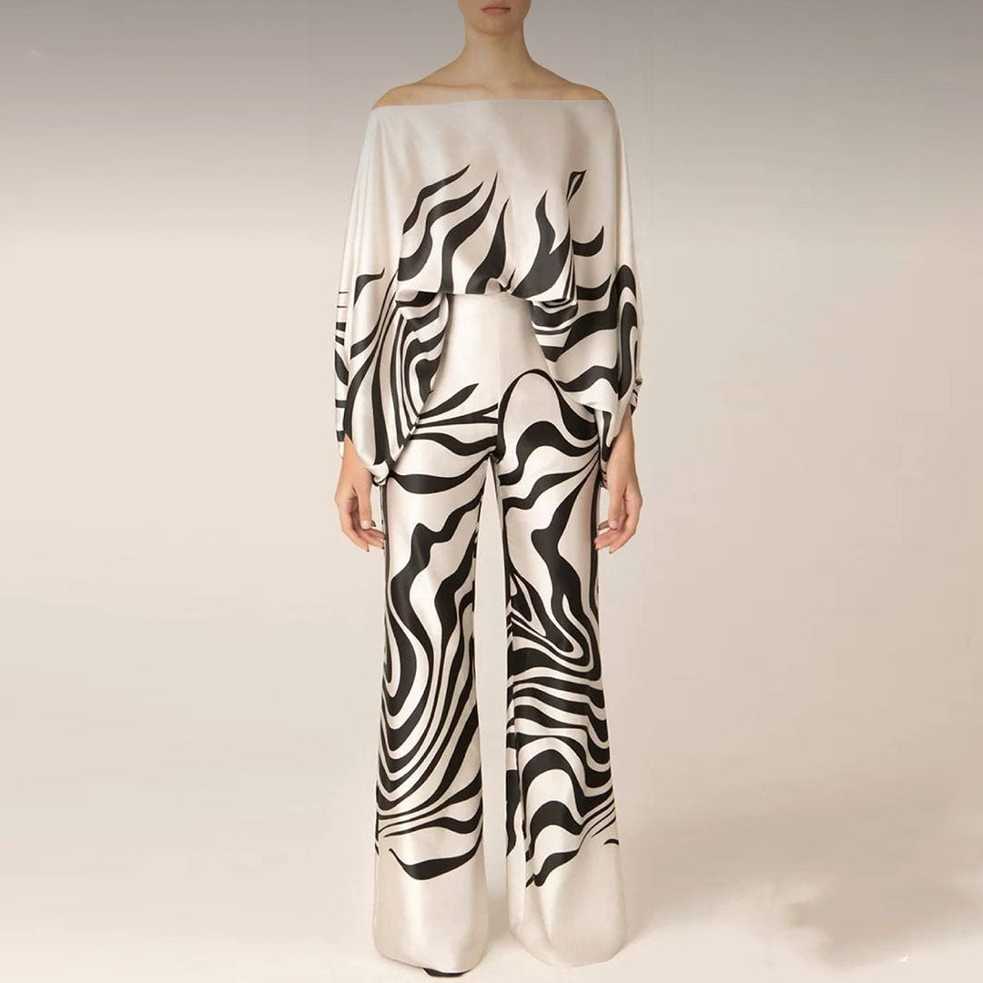 Taz - Urban Print Off-the-Shoulder Women's Pant Set