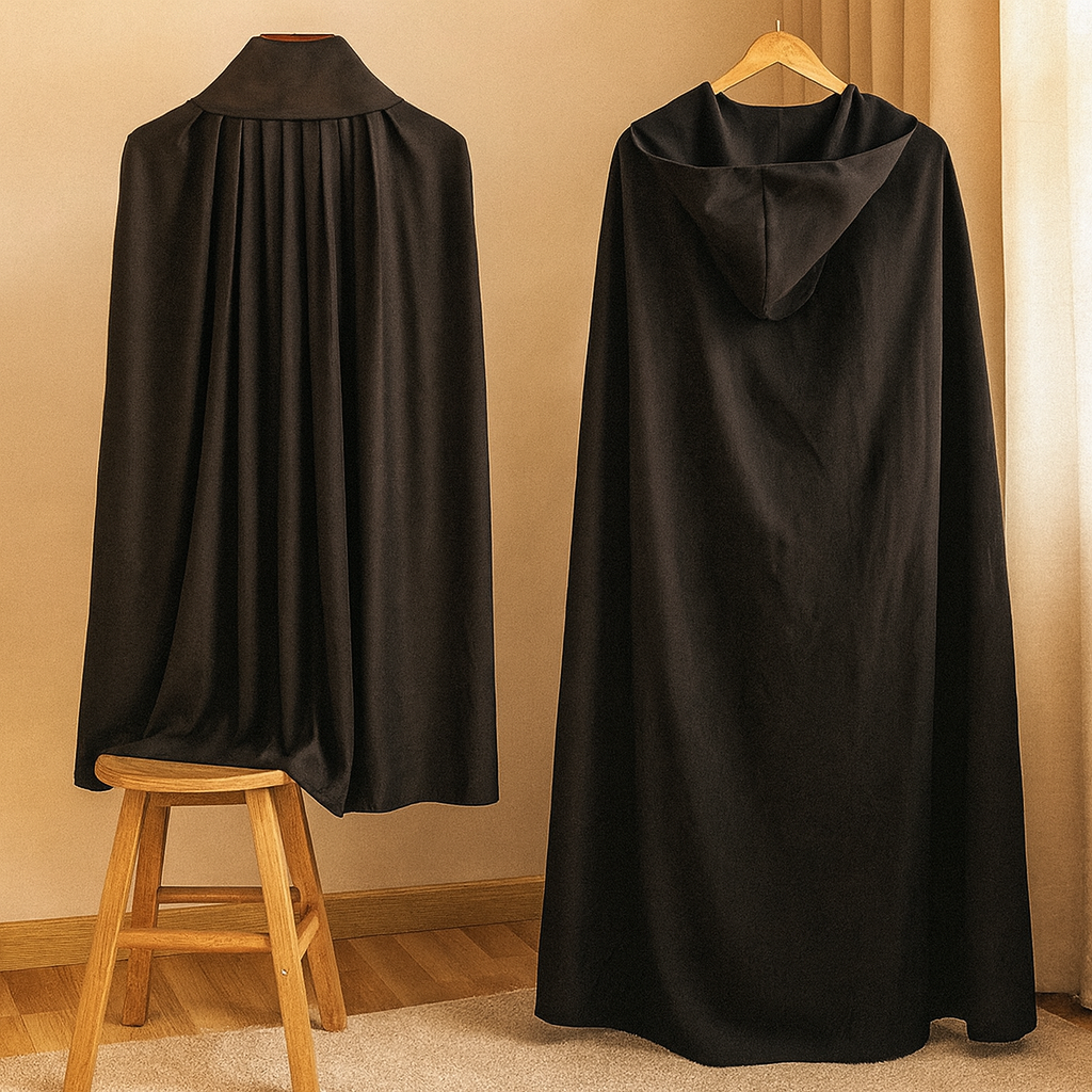 Blood Moon Vampire Cloak - Black and red Halloween cape