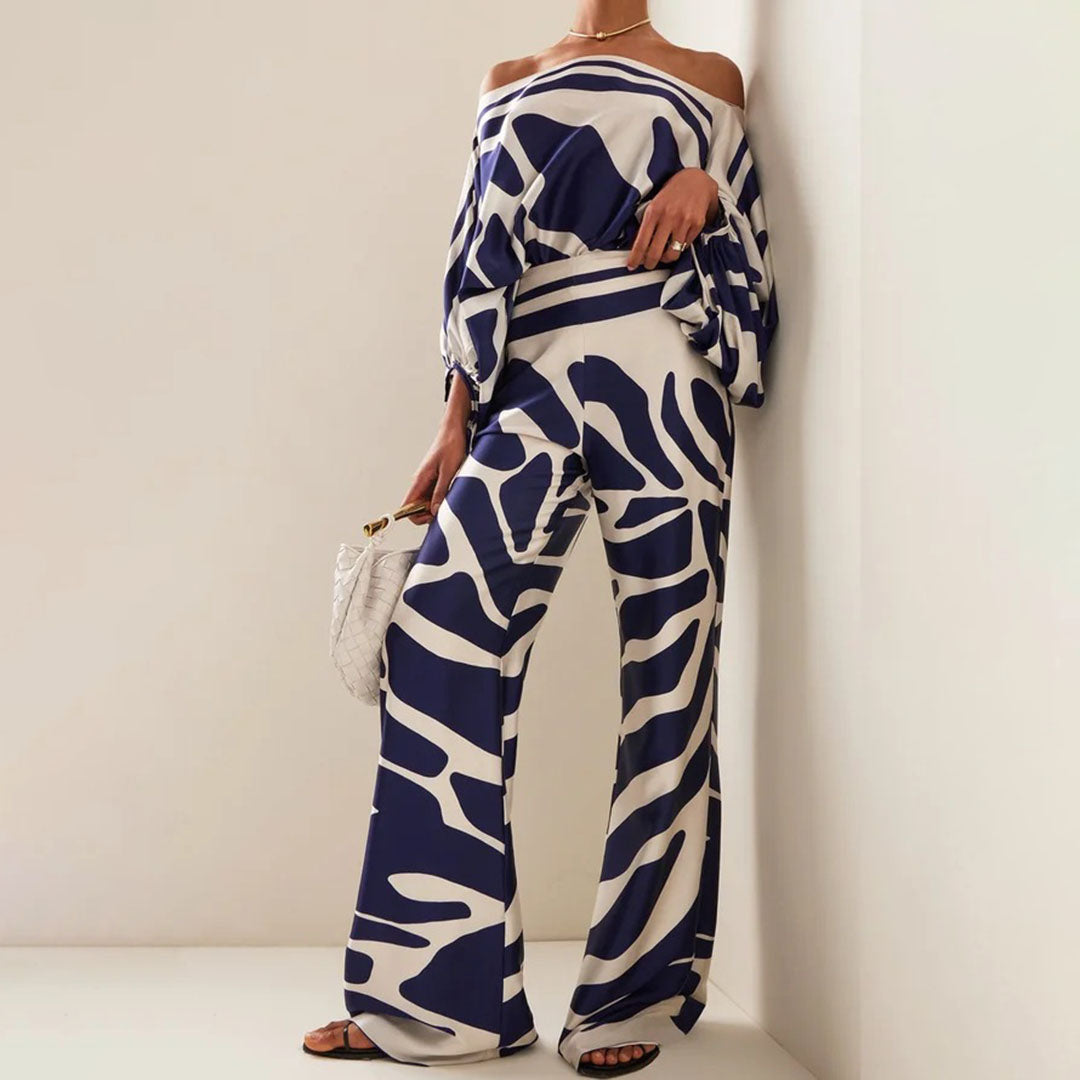 Taz - Urban Print Off-the-Shoulder Women's Pant Set
