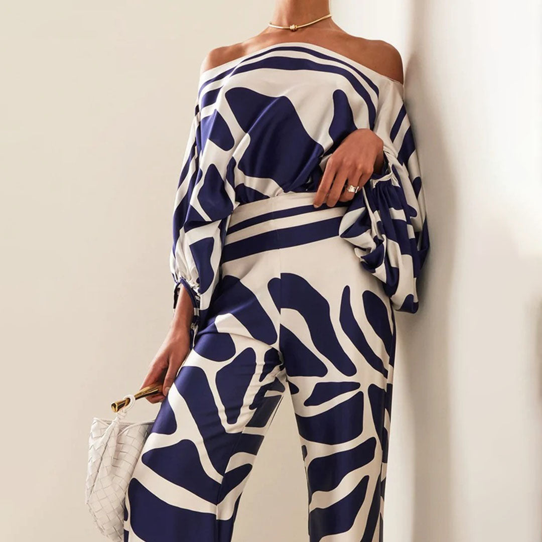 Taz - Urban Print Off-the-Shoulder Women's Pant Set