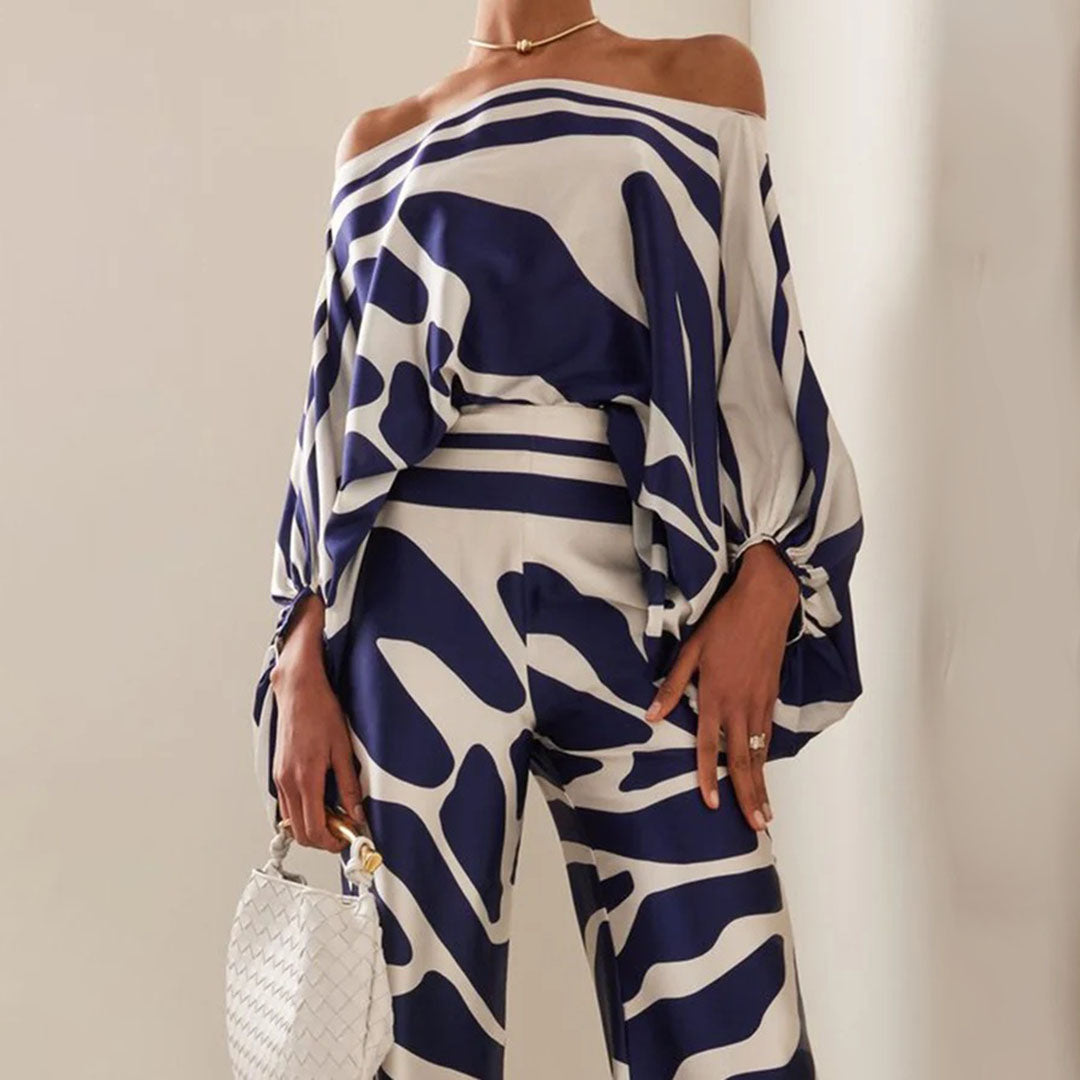 Taz - Urban Print Off-the-Shoulder Women's Pant Set