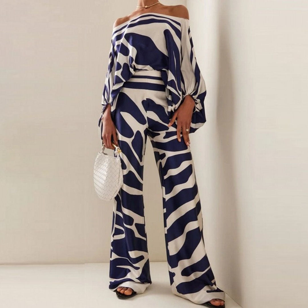 Taz - Urban Print Off-the-Shoulder Women's Pant Set